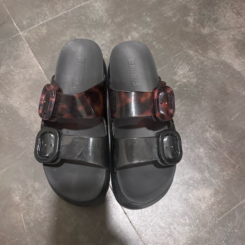 Melissa Black and Brown Platform Sandals - Picture 4 of 5